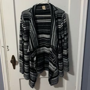 Women's Black & White Cardigan Sweater Size XL